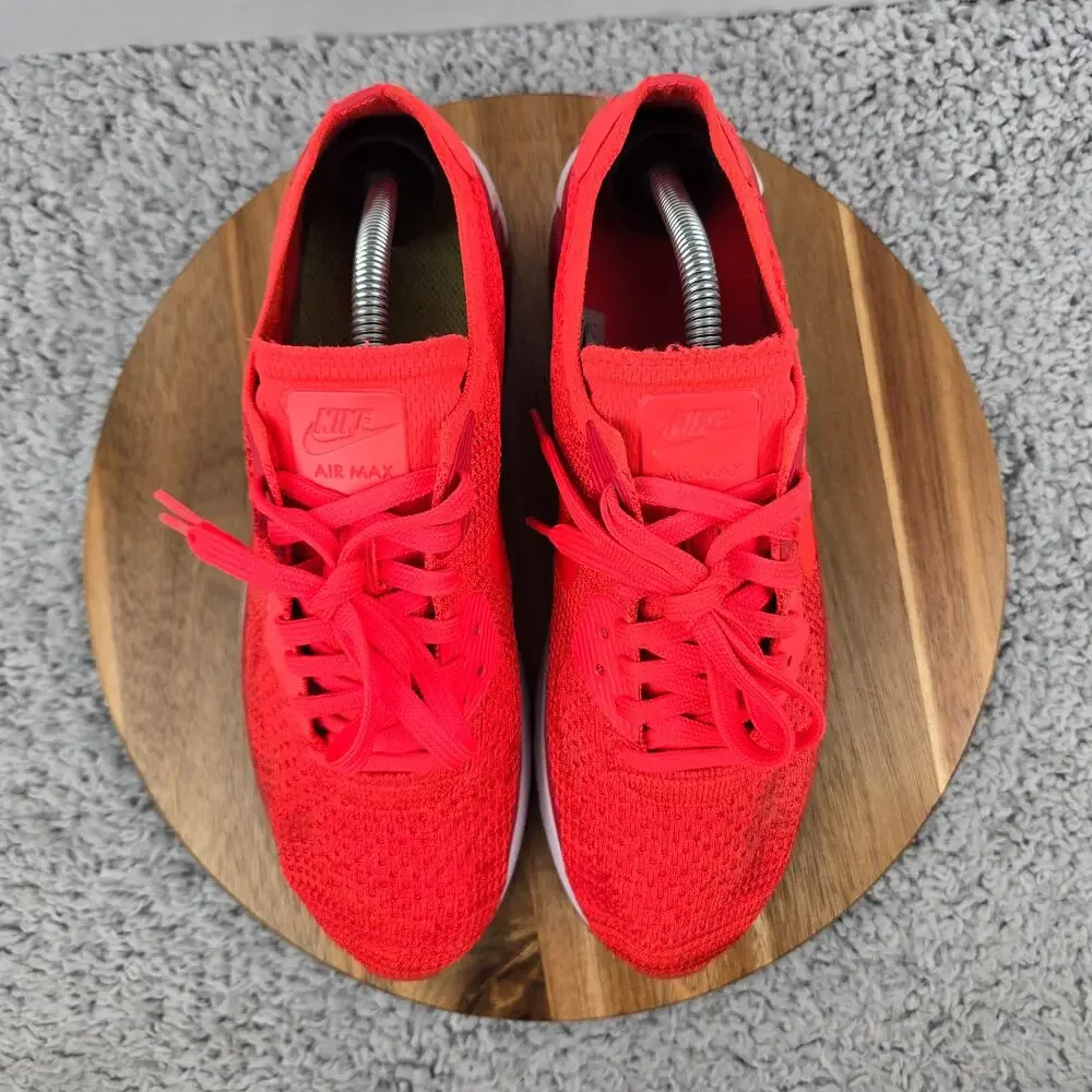 Nike Mens 9.5 Air Max 90 Ultra 2.0 Flyknit Bright Crimson Sneaker 875943-600